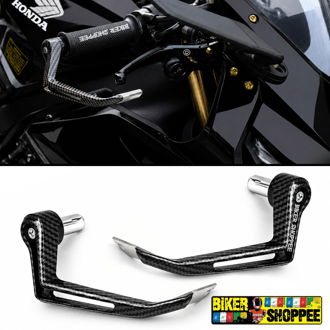 UNIVERSAL ELITE RACING CARBON LEVER GUARD GRAY | BIKER SHOPPEE