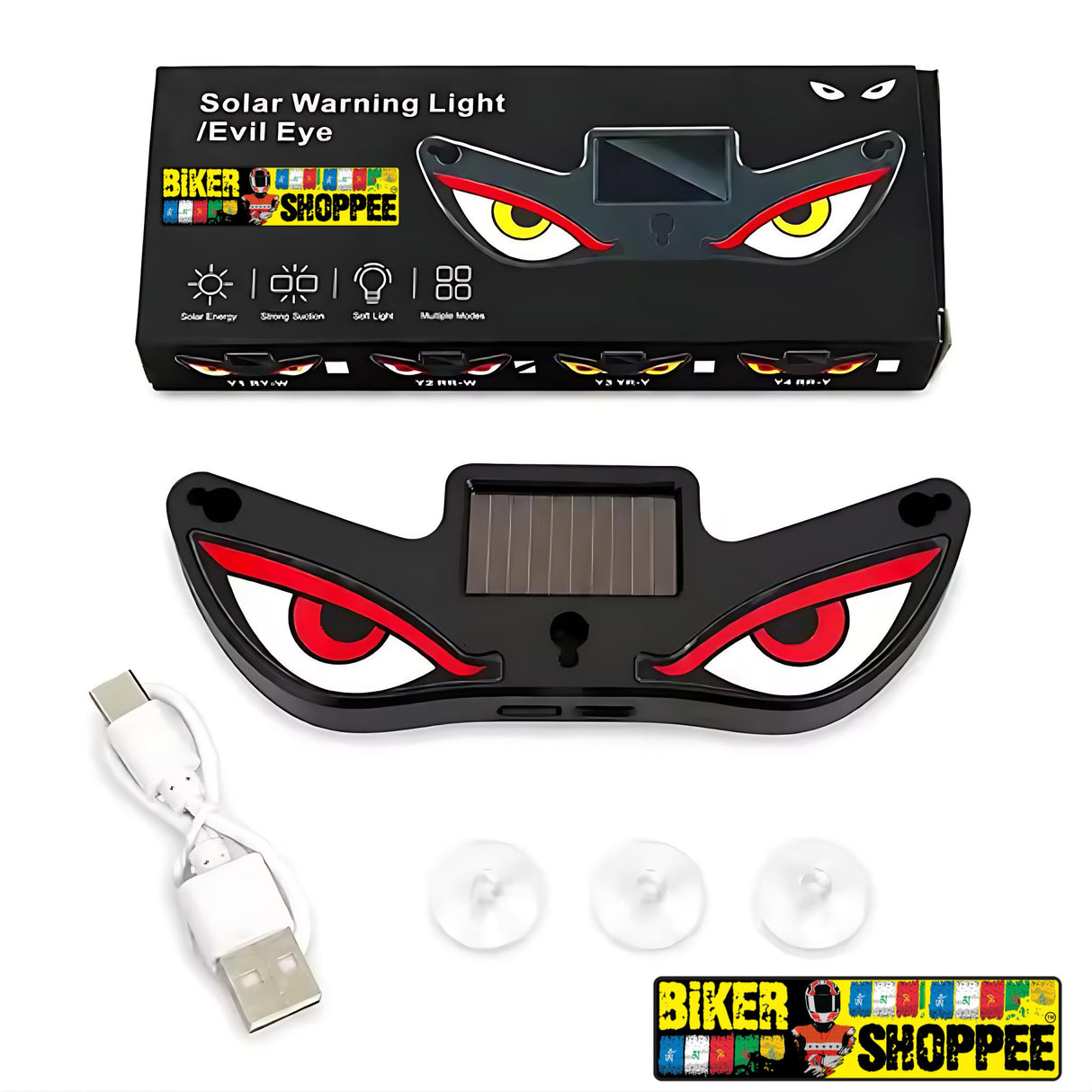 EVIL EYE SOLAR WARNING LIGHT FOR MOTORCYCLE | BIKER SHOPPEE