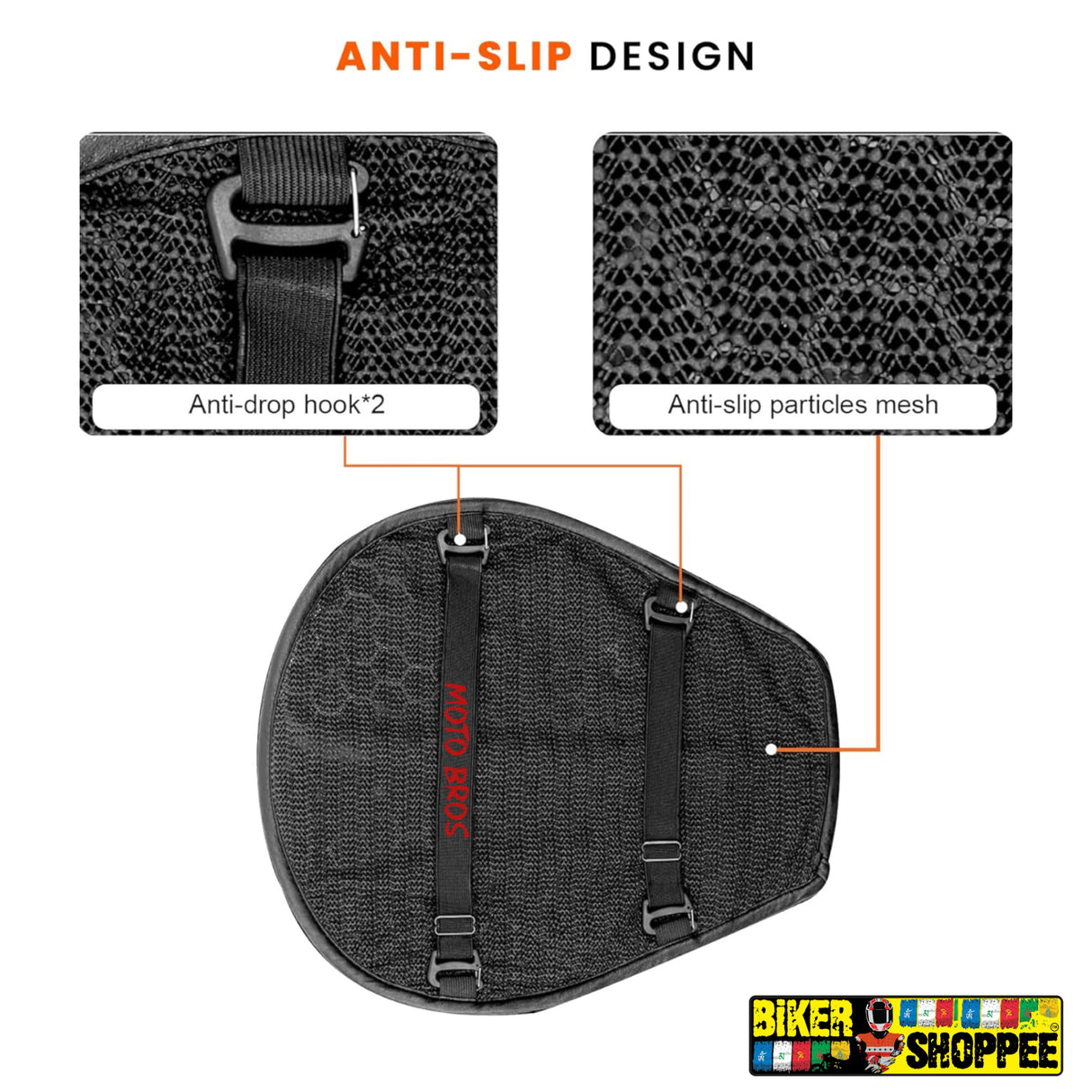 MOTORCYCLE UNIVERSAL SHOCK ABSORBING GEL SEAT CUSHION | BIKER SHOPPEE