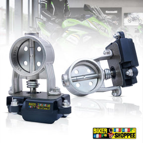 Electronic exhaust cutout valve kit with wiring harness switch and Biker Shoppee branding for sound control