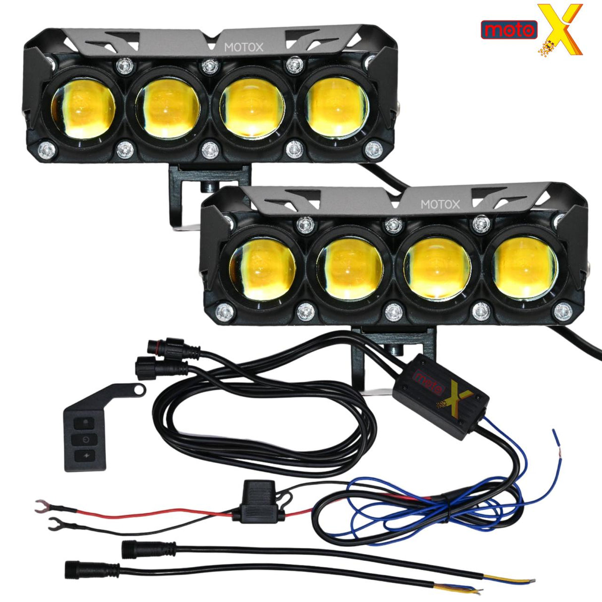 FOUR SHOT LED FOG LIGHT WITH WIREHARNESS AND SWITCH MOTOX