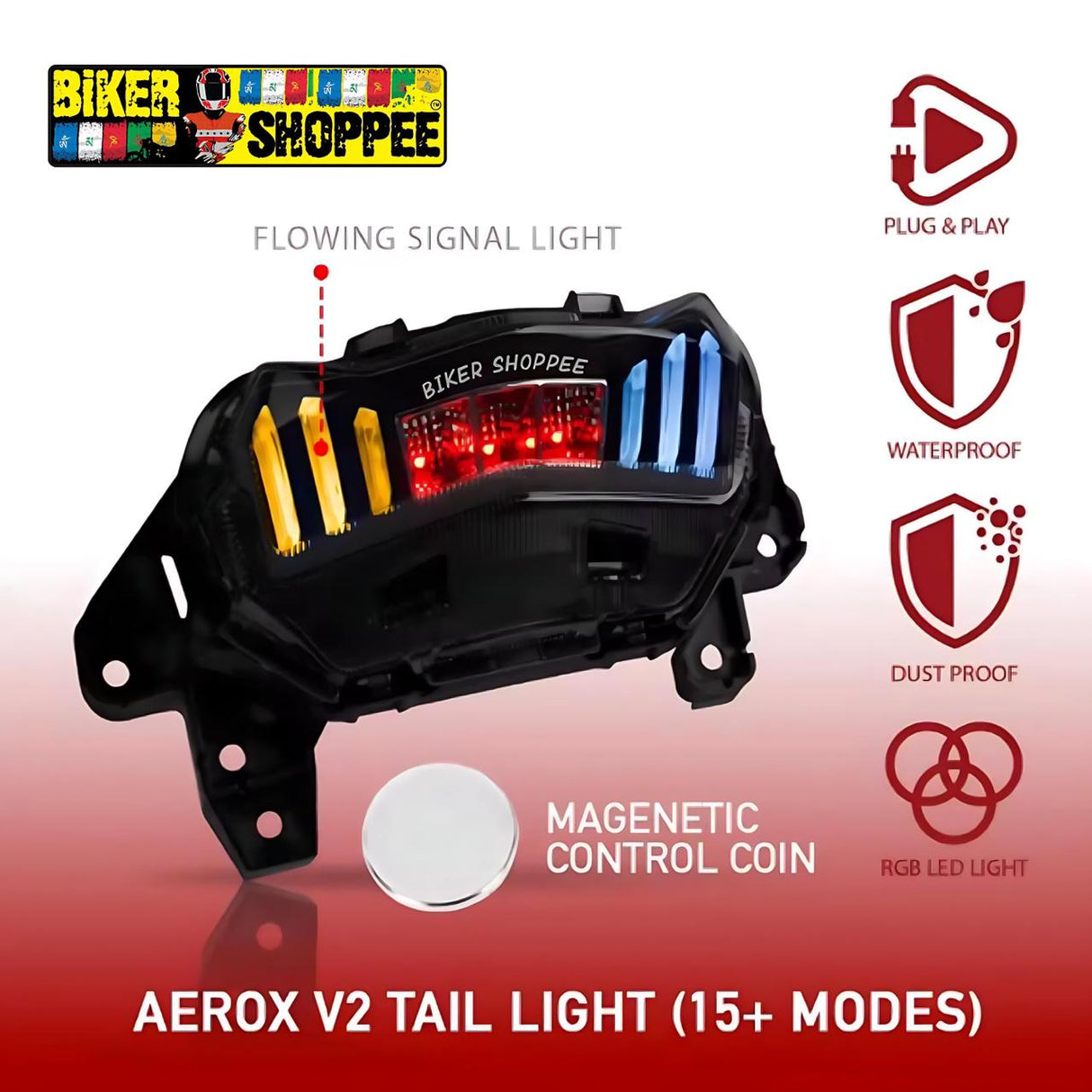 YAMAHA AEROX 155 INTEGRATED MULTI-COLOR LED TAIL LIGHT 2.0 | BIKER SHOPPEE
