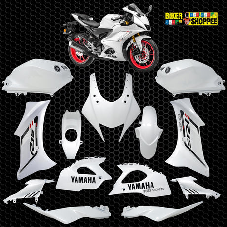 Yamaha R15 V4 full body kit white color complete fairing set with tank and side panels Biker Shoppee