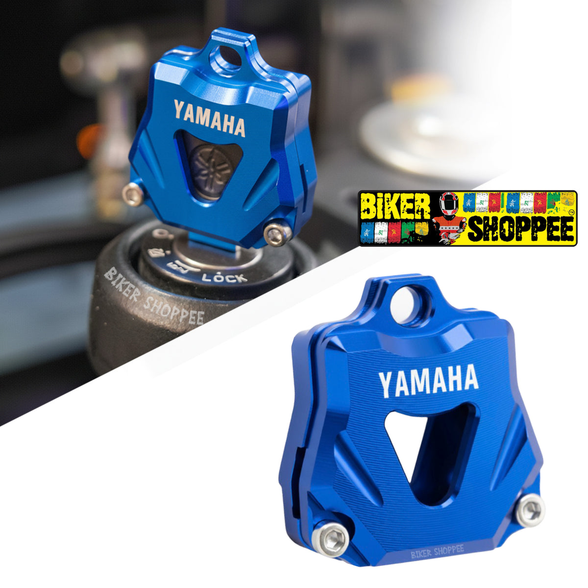 YAMAHA CNC KEY CASE COVER BLUE FOR R15 V3 R15 V4 MT15 FZ | BIKER SHOPPEE