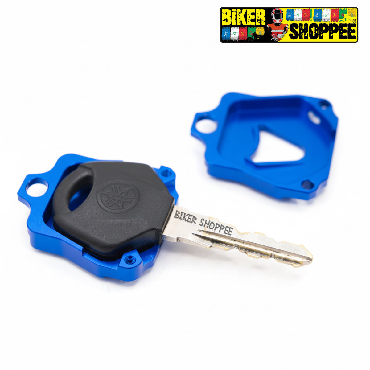 YAMAHA CNC KEY CASE COVER BLUE FOR R15 V3 R15 V4 MT15 FZ | BIKER SHOPPEE
