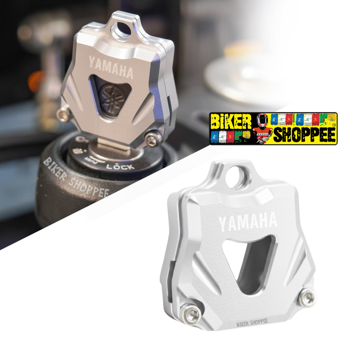 YAMAHA CNC KEY CASE COVER SILVER FOR R15 V3 R15 V4 MT15 FZ | BIKER SHOPPEE