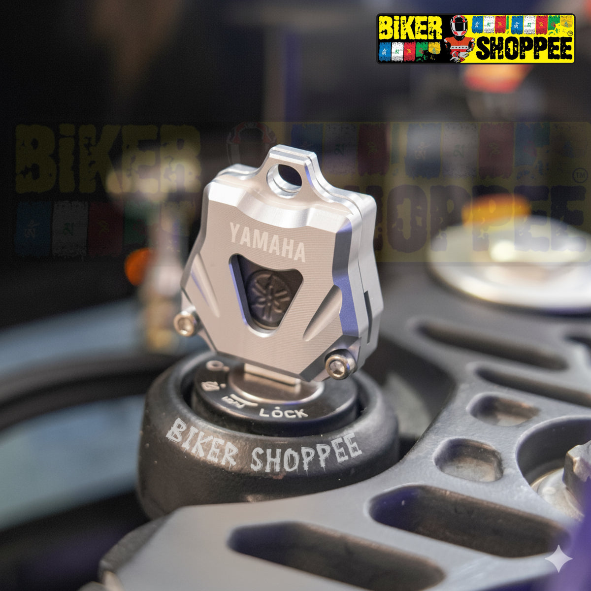 YAMAHA CNC KEY CASE COVER SILVER FOR R15 V3 R15 V4 MT15 FZ | BIKER SHOPPEE