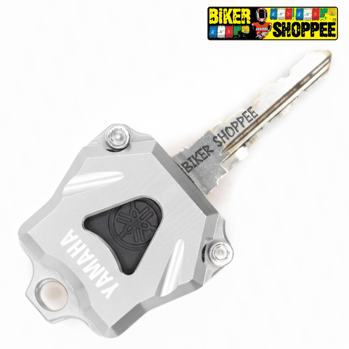 YAMAHA CNC KEY CASE COVER SILVER FOR R15 V3 R15 V4 MT15 FZ | BIKER SHOPPEE