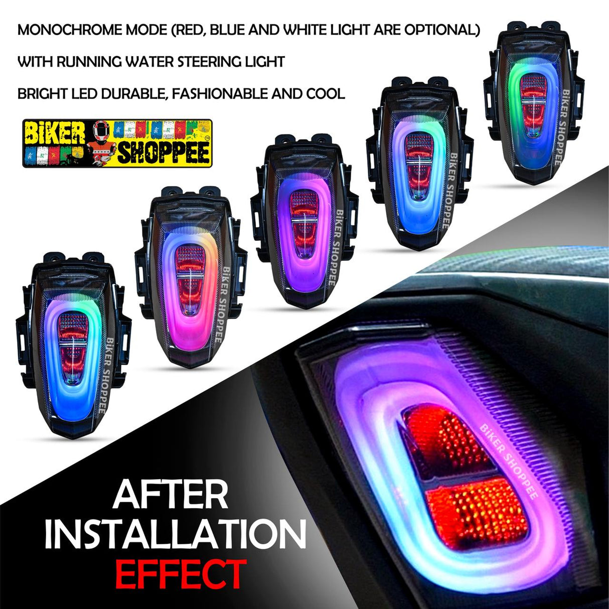 YAMAHA R15 V3 R1 INSPIRED RGB LED TAIL LIGHT WITH APP CONTROL | BIKER SHOPPEE