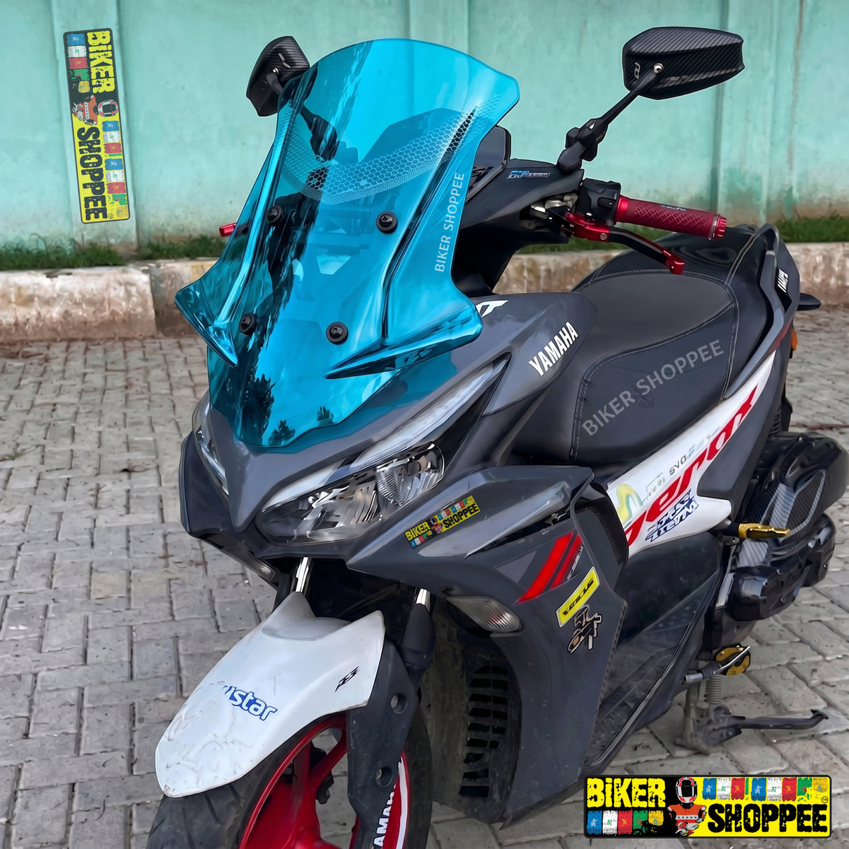 YAMAHA AEROX 155 TOURING VISOR BLUE | BIKER SHOPPEE