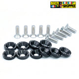 BLACK CNC aluminum colorful bolt and washer kit for motorcycle fairings and number plates original Biker Shoppee