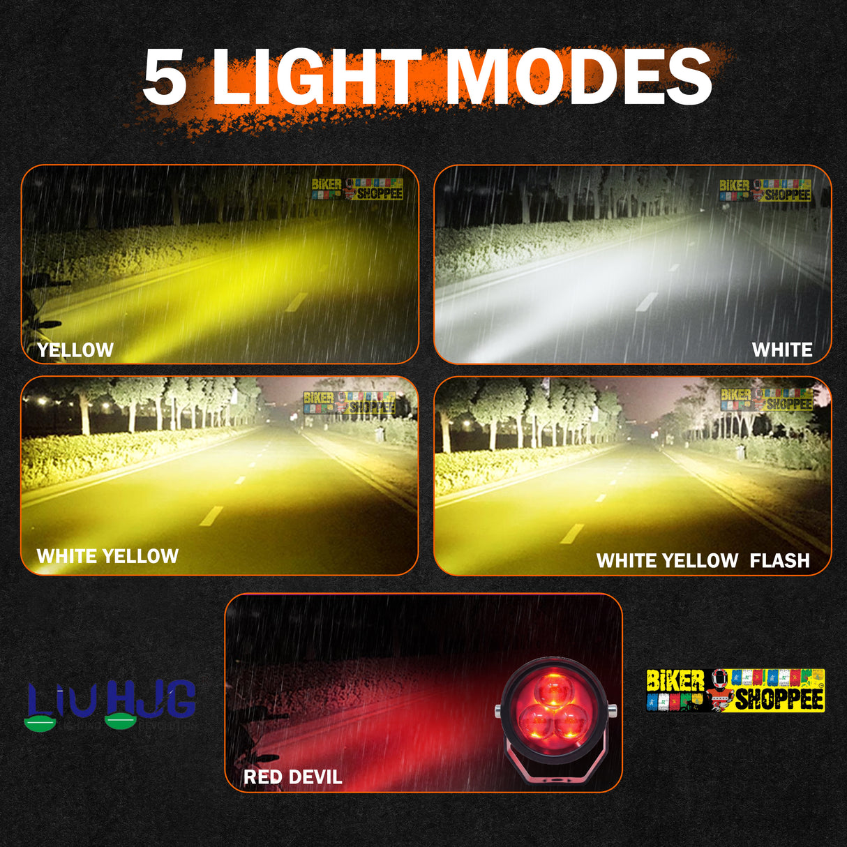 LIU HJG 3 LED TRIDENT LED FOG LIGHT DEVIL EYE | BIKER SHOPPEE