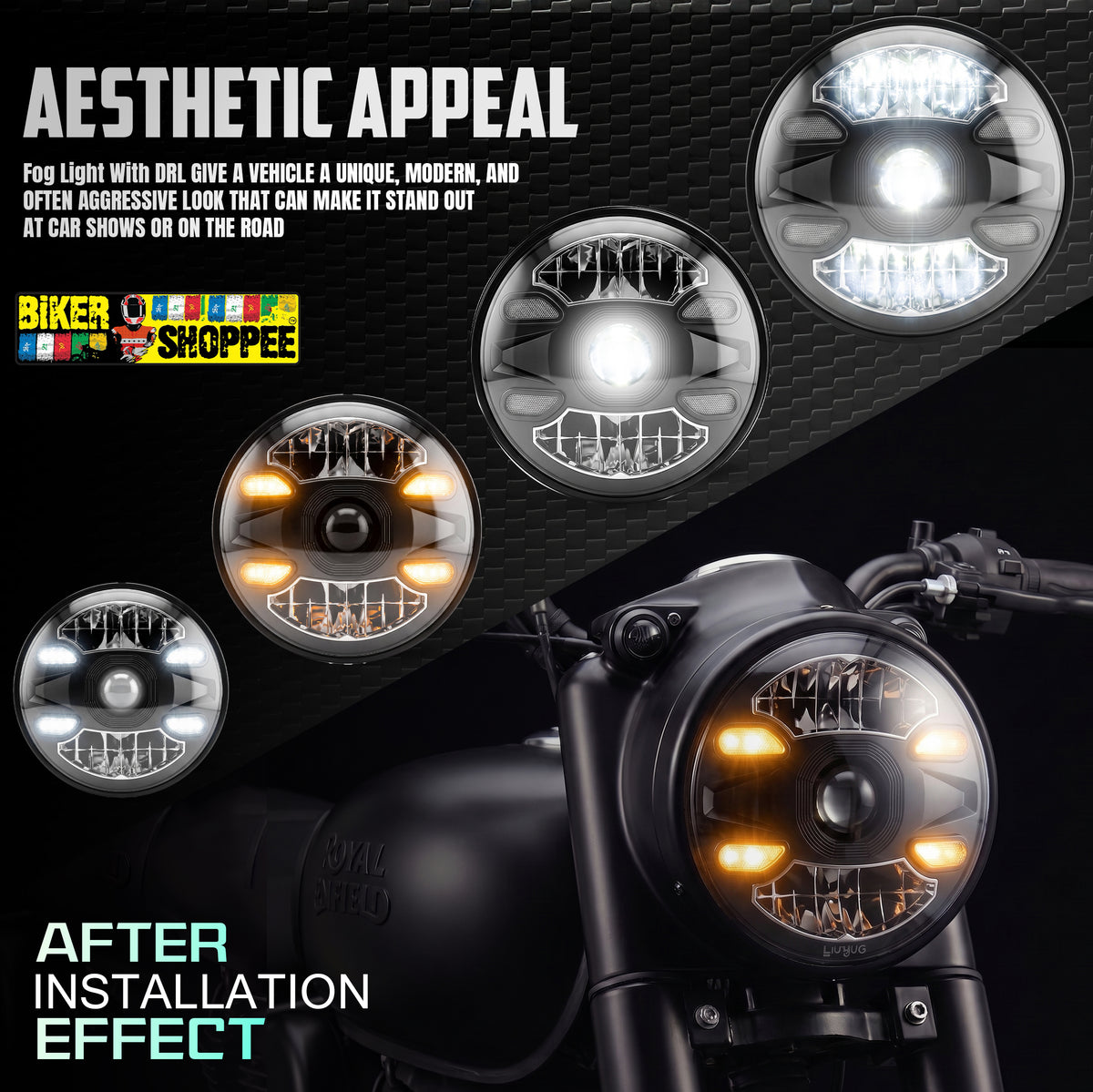LIU HJG H-C188 PHANTOM 7 INCH LED PROJECTOR HEADLIGHT | BIKER SHOPPEE