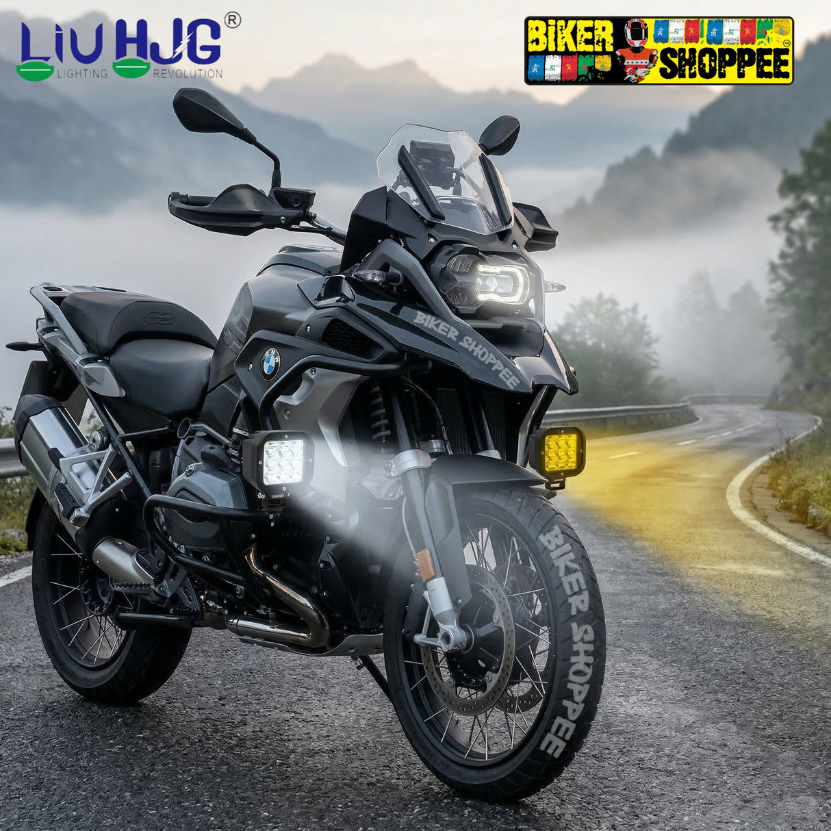 LIU HJG 9 NIGHTLITE LED FOG LIGHT 60W WITH YELLOW COVERS | BIKER SHOPPEE