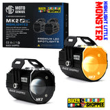 MOTO GENIUS MK02 80W LED SPOTLIGHT FOG LIGHT PAIR WITH WIRING HARNESS & LED SWITCH | BIKER SHOPPEE