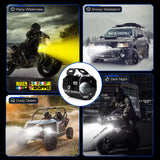 MOTO GENIUS MK02 80W LED SPOTLIGHT FOG LIGHT PAIR WITH WIRING HARNESS & LED SWITCH | BIKER SHOPPEE