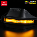 MOTOWOLF UNIVERSAL MOTORCYCLE HAND GUARD WITH WHITE & YELLOW DRL LIGHT | BIKER SHOPPEE