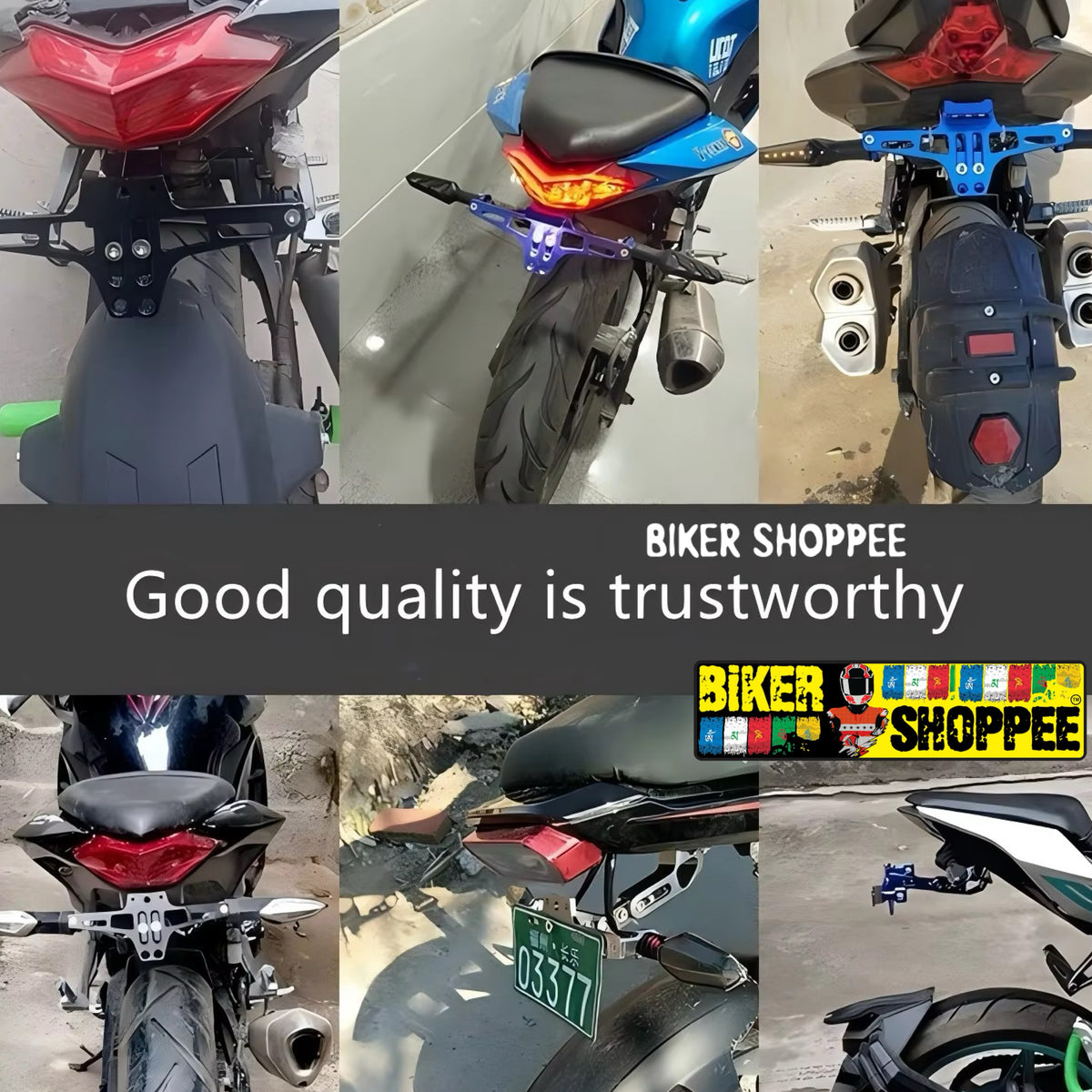 MOTORCYCLE UNIVERSAL CNC LED TAIL TIDY NUMBER PLATE HOLDER | BIKER SHOPPEE