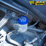 Premium blue CNC aluminum rear brake fluid oil reservoir cap Yamaha accessories spare parts for R15 V4 MT15 XSR155 original Biker Shoppee