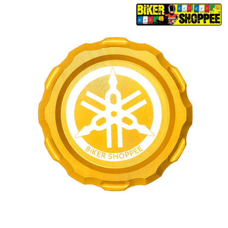 Premium gold CNC aluminum rear brake fluid oil reservoir cap Yamaha accessories spare parts for R15V3 R15V4 R15M MT15 XSR155 FZ original Biker Shoppee