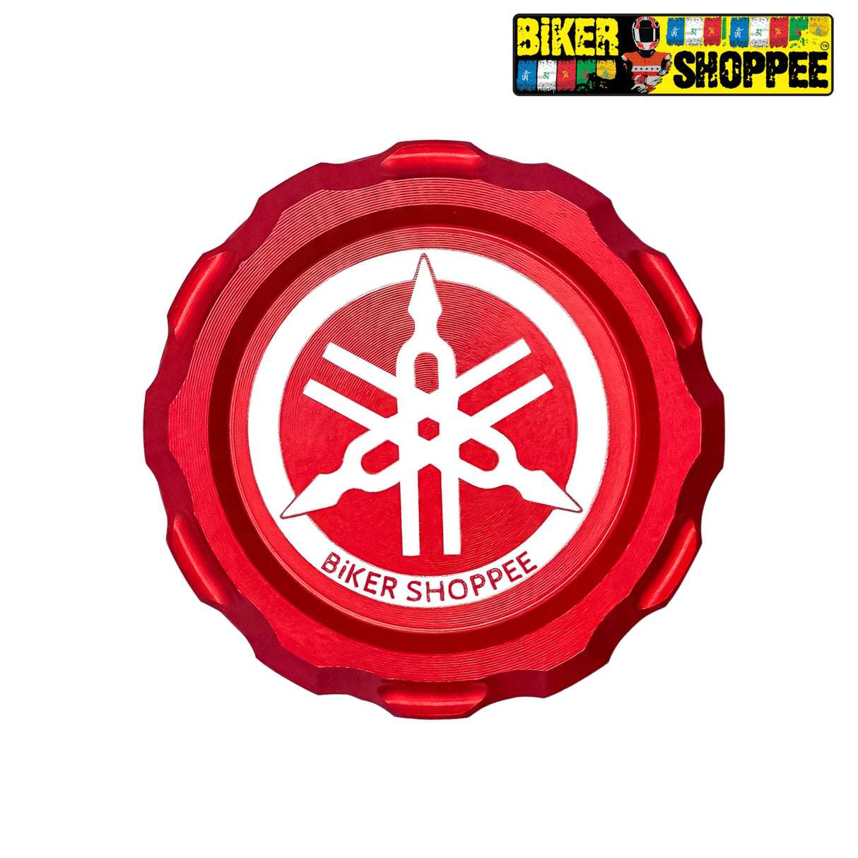 YAMAHA CNC REAR BRAKE FLUID RESERVOIR CAP RED | BIKER SHOPPEE