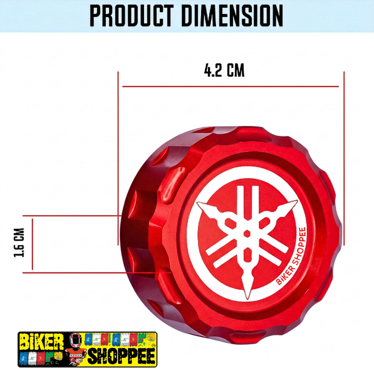 YAMAHA CNC REAR BRAKE FLUID RESERVOIR CAP RED | BIKER SHOPPEE