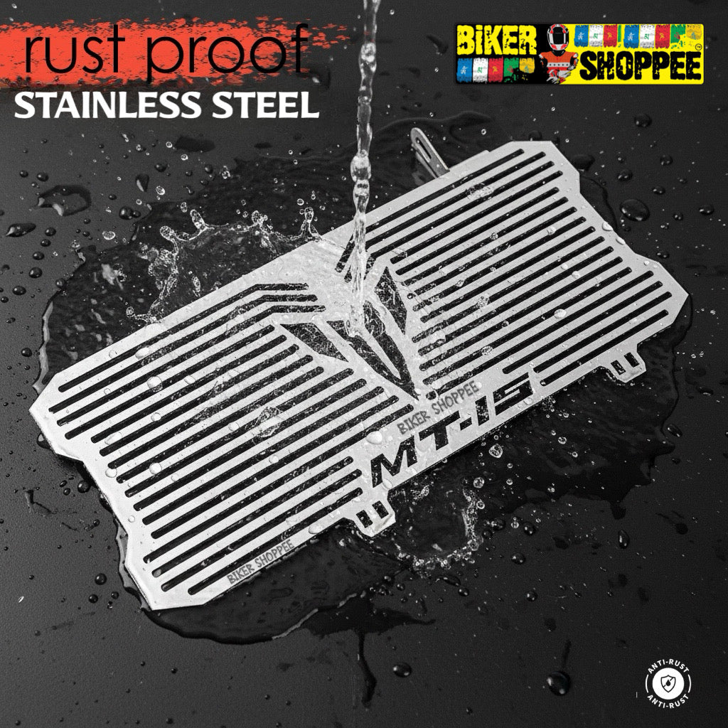 PREMIUM YAMAHA MT15 RADIATOR GUARD SILVER | BIKER SHOPPEE